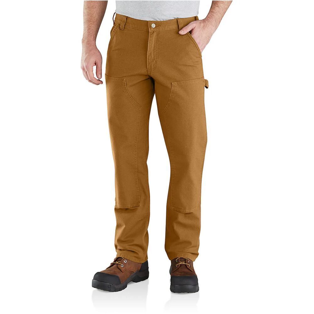 Carhartt Men's Relaxed Straight Rugged Flex Duck Double Front Pants Brown 38x34